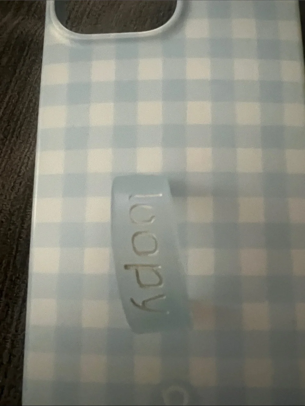 Loopy Case Light Blue and White Gingham Phone Case with Built-In Loop